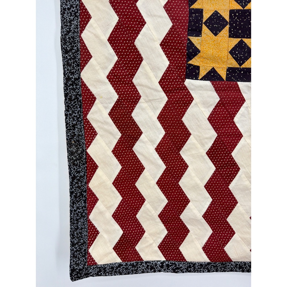 Americana Quilted Valor Flag Wall Hanging Primitive Folk Art Jul 4th 250th Anni - Picture 4 of 12